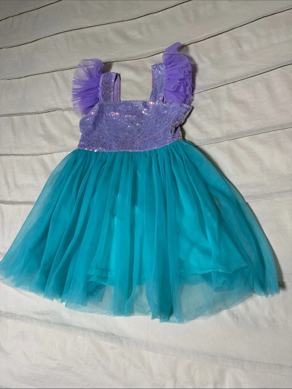 Purple Sequin & Teal Tulle Kids Costume Dress